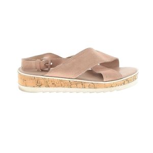 Marc Fisher Glitze Rosy Pink Suede Wedge Platform Sandals